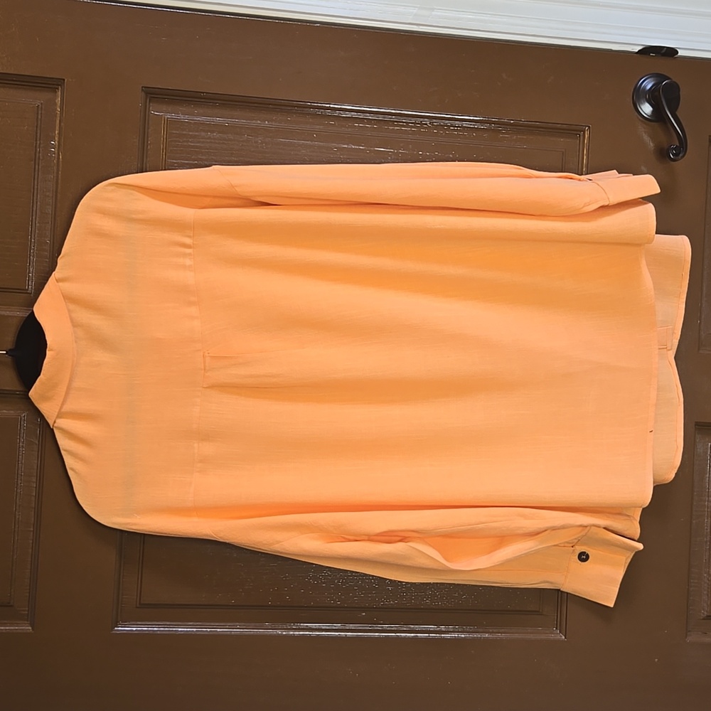 Fashion Nova-Orange long sleeved,collared,button down front shirt Sz 2XL NWT - Picture 9 of 10